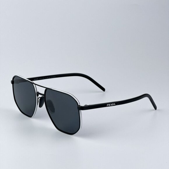 Prada Women BRAND NEW Sunglasses Black Polarized Dark Grey Pilot PR59YS 1AB5Z1 main image 9